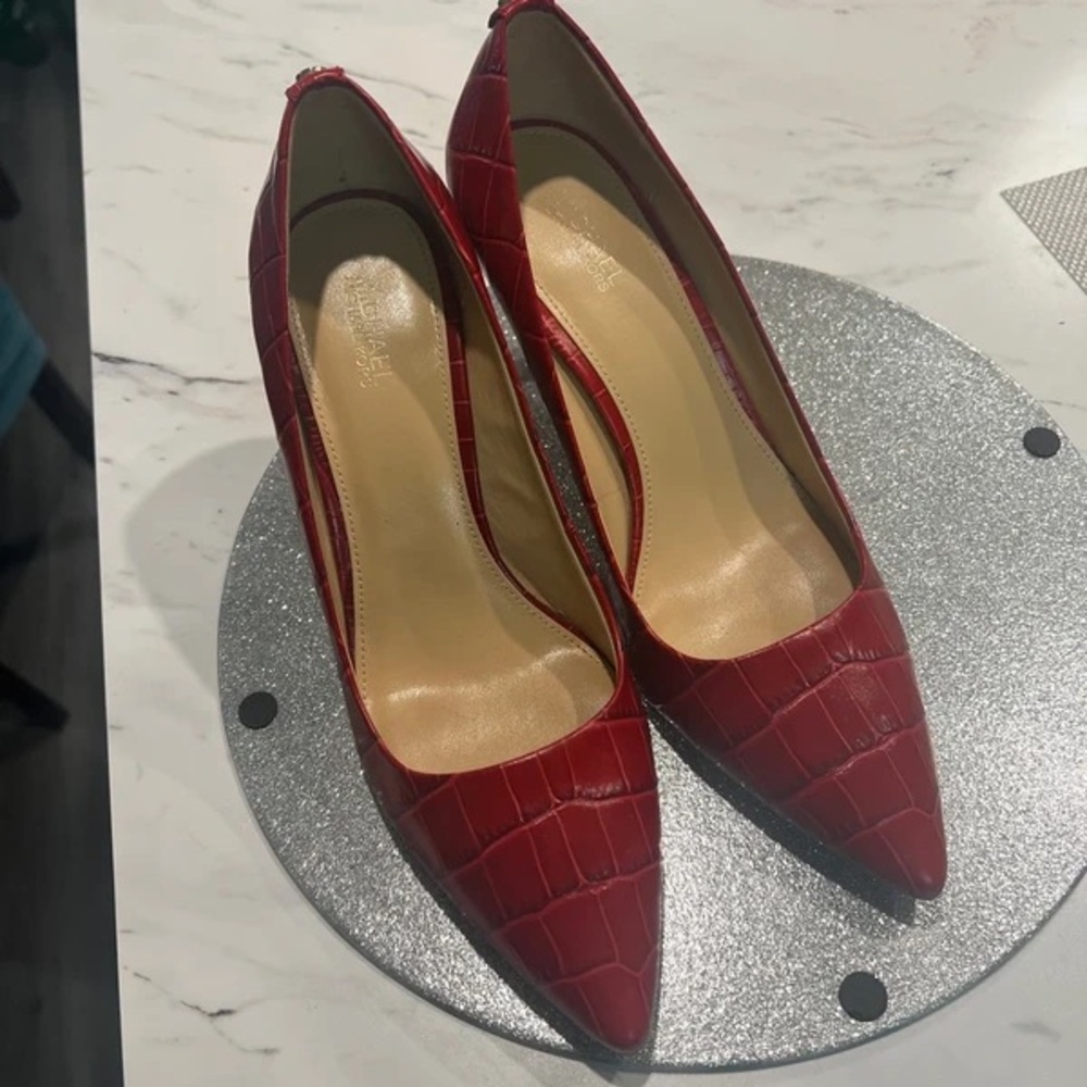 MICHAEL Michael Kors Croc-Embossed Red Heels